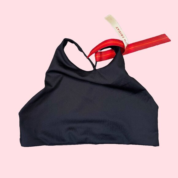 Left on Friday NWT Hi Dive Top Jet Black High Neck Cross Back Bikini Top Large - Picture 3 of 5